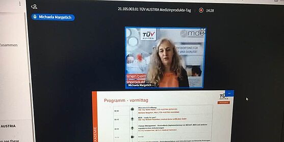 Michaela Margetich, MBA, TÜV AUSTRIA Akademie, eröffnet gekonnt den 14. Medizinprodukte-Tag.<br />