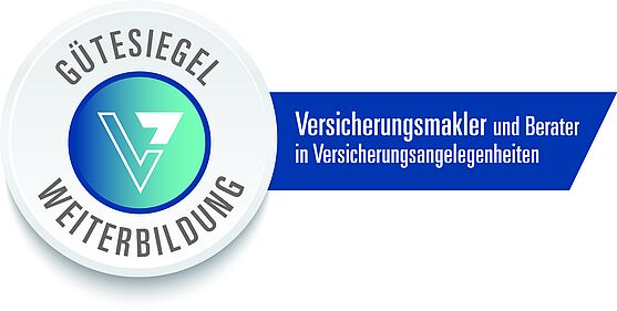 Das Logo zum Gütesiegel für die Weiterbildung von Versicherungsmaklern