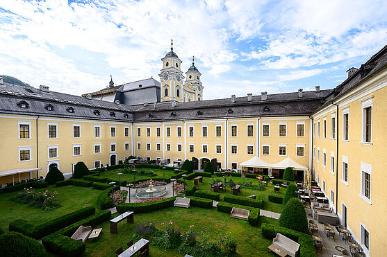 Innenhof des Schlosshotels Mondsee.