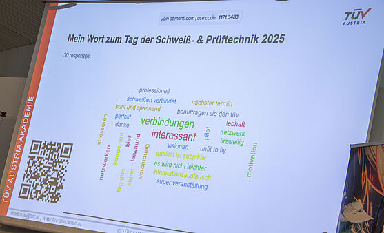 Wenn Sie noch untentschlossen sind - hier ein paar Argumente unserer Teilnehmer:innen...<br /> Stichworte zum Tag der Schweiß- und Prüftechnik.