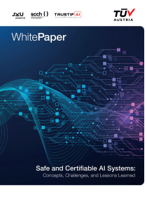 Cover Whitepaper: Safe and Certifiable AI Systems